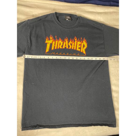 Thrasher Flame Logo Tee Black L Skateboarding Shirt - Picture 3 of 7